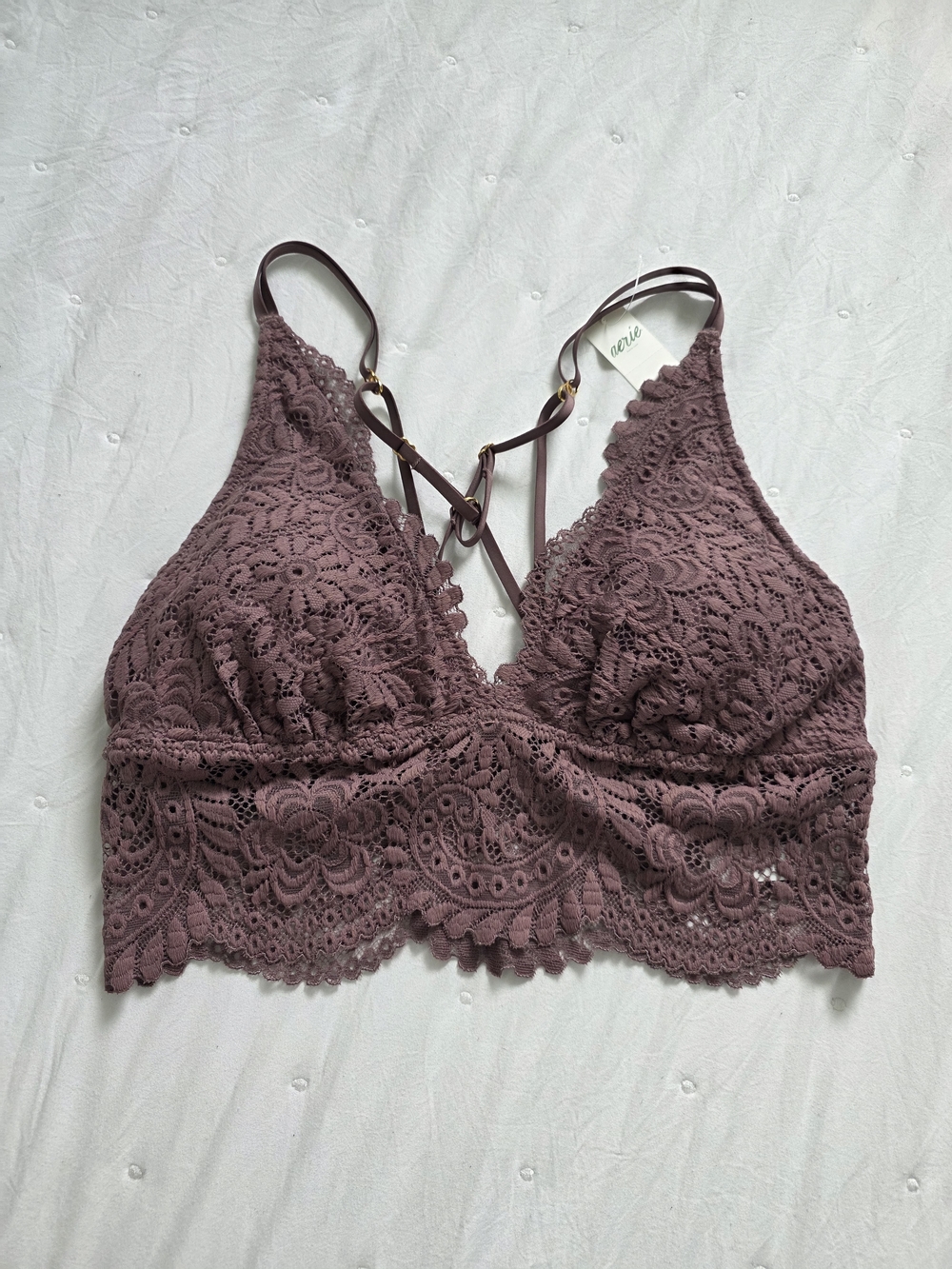 Aerie Lace Bralette in Mauve Plum